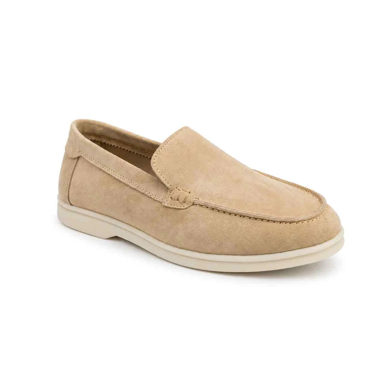 Mocassin pour homme 112 Beige daim ..........  sandale médicale femme confortable Maroc